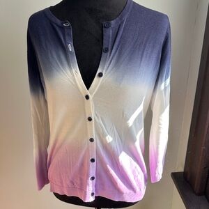 Talbots Ombre Cardigan in Purple and Pink